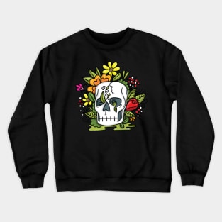 Skull with flower Crewneck Sweatshirt